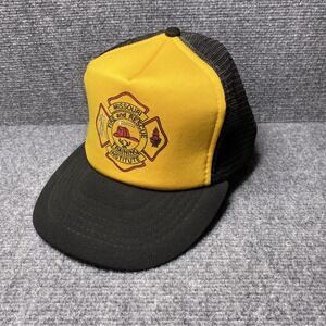 Vintage Missouri Fire Rescue Training Institute Hat Cap Snap Back Yellow Trucker